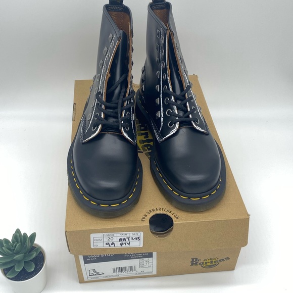 Dr.Martens 1460 Stud BLACK ROLLED VINTAGE SMOOTH - Picture 8 of 15